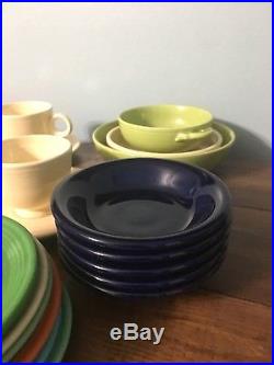 46 Piece Lot Vintage Fiesta Ware Fiestaware Cups Bowls Plates Saucers