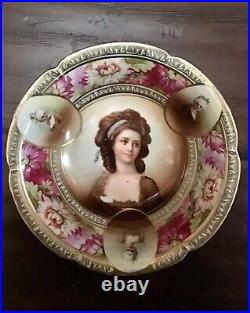 4 Vintage Bavaria Germany Hand Painted Portrait Porcelain Bowl
