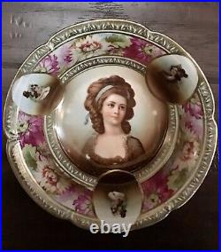 4 Vintage Bavaria Germany Hand Painted Portrait Porcelain Bowl