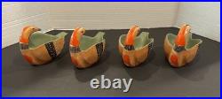 4 Vintage Bitossi for Goodfriend Pheasant Bird Pottery Bowls Italy Aldo Londi