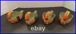 4 Vintage Bitossi for Goodfriend Pheasant Bird Pottery Bowls Italy Aldo Londi