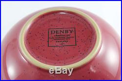 4 Vintage Denby Classic Harlequin Cereal Bowls Blue Red Cereal or Soup Bowl