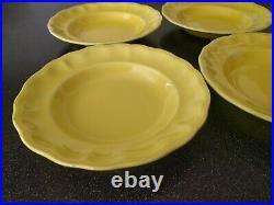 4 Vintage ELYSEE LUNEVILLE LOUIS XV YELLOW RIMMED SOUP BOWLS BOWL FRANCE
