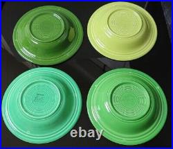 4 Vintage Fiestaware Fiesta Bowls 8 3/8 & 3 4 1/2 BOWLS Shades Of Green