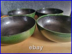 4 Vintage Japan Bowls 6-3/8 Handcrafted Mino Ware Pottery Stamped MCM 4 Vintage Japan Bowls 6-3/8 Handcrafted Mino Ware Pottery Stamped MCM
