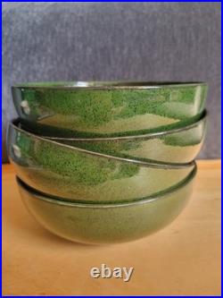 4 Vintage Japan Bowls 6-3/8 Handcrafted Mino Ware Pottery Stamped MCM 4 Vintage Japan Bowls 6-3/8 Handcrafted Mino Ware Pottery Stamped MCM