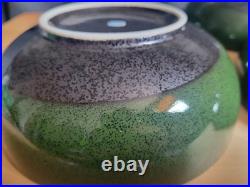 4 Vintage Japan Bowls 6-3/8 Handcrafted Mino Ware Pottery Stamped MCM