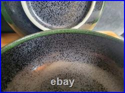 4 Vintage Japan Bowls 6-3/8 Handcrafted Mino Ware Pottery Stamped MCM