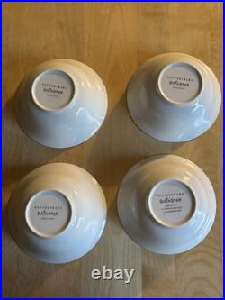 4 Vintage Pottery Barn REINDEER Cereal Bowls 6.5 Cupid/Donner/Blitzen/Comet NEW