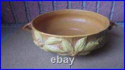 4 Vintage Roseville Pottery Brown Clematis Jardiniere Console Bowl Vase Frog