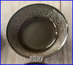 4 Vtg 60s Laveno Diamondstone Green Daisy Margherita MCM Cereal Bowls A. Campi