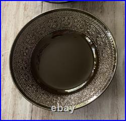 4 Vtg 60s Laveno Diamondstone Green Daisy Margherita MCM Cereal Bowls A. Campi