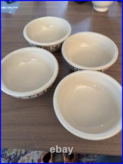 4 Wallace China Westward Ho Rodeo Pattern 6 Bowl Original Vintage Rare