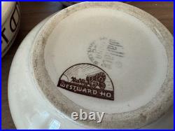 4 Wallace China Westward Ho Rodeo Pattern 6 Bowl Original Vintage Rare