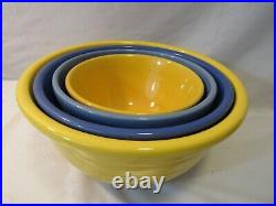 4 vtg Bauer pottery nesting mixing bowls ringware