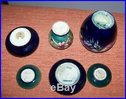 5 + 1 Vintage signed MOORCROFT Vases Bowls Dishes Made in England