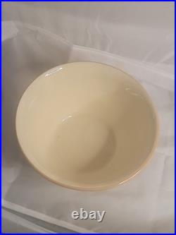 5 Piece Antique Yellowware Nesting Mixing Bowl Set Brown White Banded Immaculate