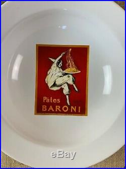 5 Piece Pottery Barn Vintage Posters Pasta Set Serving Bowl & Individual Bowls