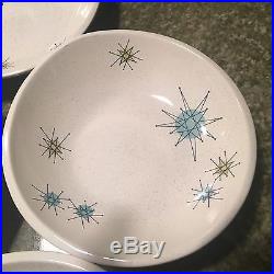 5 Vintage 1950's Franciscan Atomic Mid Century Starburst 7 Soup Cereal Bowls