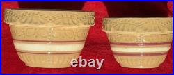 5pc VTG RRB Co. Roseville Ohio Stoneware Pottery 9, 8, 7, 6, 5 Mixing Bowls