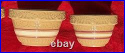 5pc VTG RRB Co. Roseville Ohio Stoneware Pottery 9, 8, 7, 6, 5 Mixing Bowls