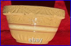 5pc VTG RRB Co. Roseville Ohio Stoneware Pottery 9, 8, 7, 6, 5 Mixing Bowls