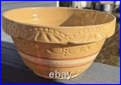 5pc VTG RRB Co. Roseville Ohio Stoneware Pottery 9, 8, 7, 6, 5 Mixing Bowls
