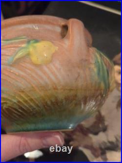 661-3 Rare Roseville Art Pottery Peony Jardinare Vintage Pottery