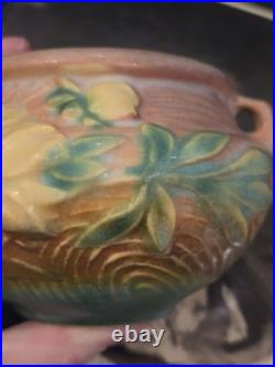 661-3 Rare Roseville Art Pottery Peony Jardinare Vintage Pottery