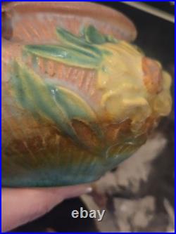 661-3 Rare Roseville Art Pottery Peony Jardinare Vintage Pottery