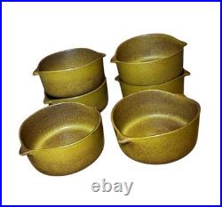 6 Bennington Potters 1641 Lug Bowl Trinket Dish 5 Pottery Handles Mustard