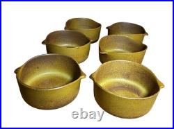 6 Bennington Potters 1641 Lug Bowl Trinket Dish 5 Pottery Handles Mustard