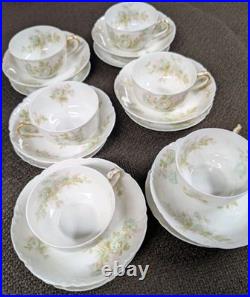 6 Sets Vtg Haviland France Limoges Bretagne Coupe Bowls Cups Saucers 18pcs Gold