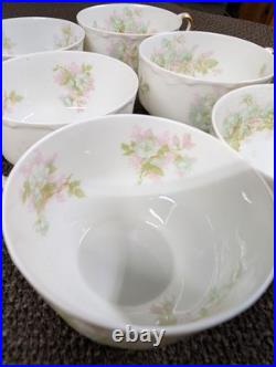 6 Sets Vtg Haviland France Limoges Bretagne Coupe Bowls Cups Saucers 18pcs Gold