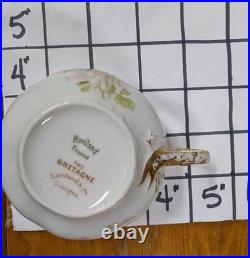 6 Sets Vtg Haviland France Limoges Bretagne Coupe Bowls Cups Saucers 18pcs Gold