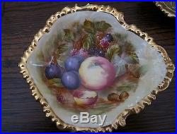 6 Vintage Aynsley Orchard Fruit Dessert Berry Bowls Gilt Edges Great Condition