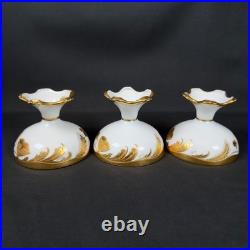 6x T&V Limoges France White Porcelain Compote Footed Bowl SIGNED BOHL gold trim