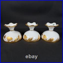 6x T&V Limoges France White Porcelain Compote Footed Bowl SIGNED BOHL gold trim