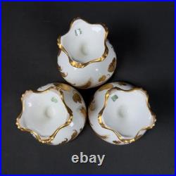 6x T&V Limoges France White Porcelain Compote Footed Bowl SIGNED BOHL gold trim