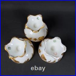 6x T&V Limoges France White Porcelain Compote Footed Bowl SIGNED BOHL gold trim