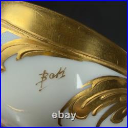 6x T&V Limoges France White Porcelain Compote Footed Bowl SIGNED BOHL gold trim