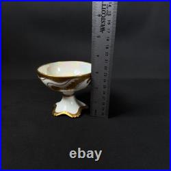 6x T&V Limoges France White Porcelain Compote Footed Bowl SIGNED BOHL gold trim