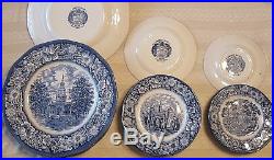 76 Pieces Vintage Liberty Blue Staffordshire Ironstone China Set Platters Bowls