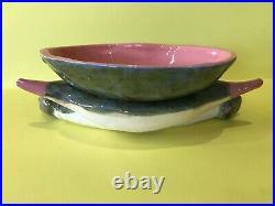 7.5 Blue Crab Singing River Original Pottery Smaller Bowl Dish Gautier MS READ