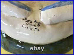 7.5 Blue Crab Singing River Original Pottery Smaller Bowl Dish Gautier MS READ