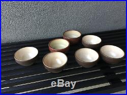 7 Heath Pottery California Ceramic Bowls Cups Vintage MID Century Modern Eames