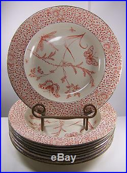 8 Antique Vtg Doulton Burslem Aesthetic Movment Porcelain 10 Bowls Dragon Fly