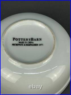 8 Vtg Pottery Barn WHITE Heavy Porcelain 6 Cereal / Soup Bowls 1990's