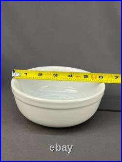 8 Vtg Pottery Barn WHITE Heavy Porcelain 6 Cereal / Soup Bowls 1990's