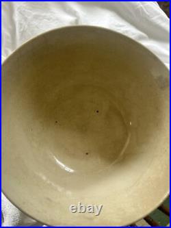 ANTIQUE VINTAGE WHITE Ironstone MIXING BOWLHEAVILY STAINED & CRAZEDEx. LgEARLY